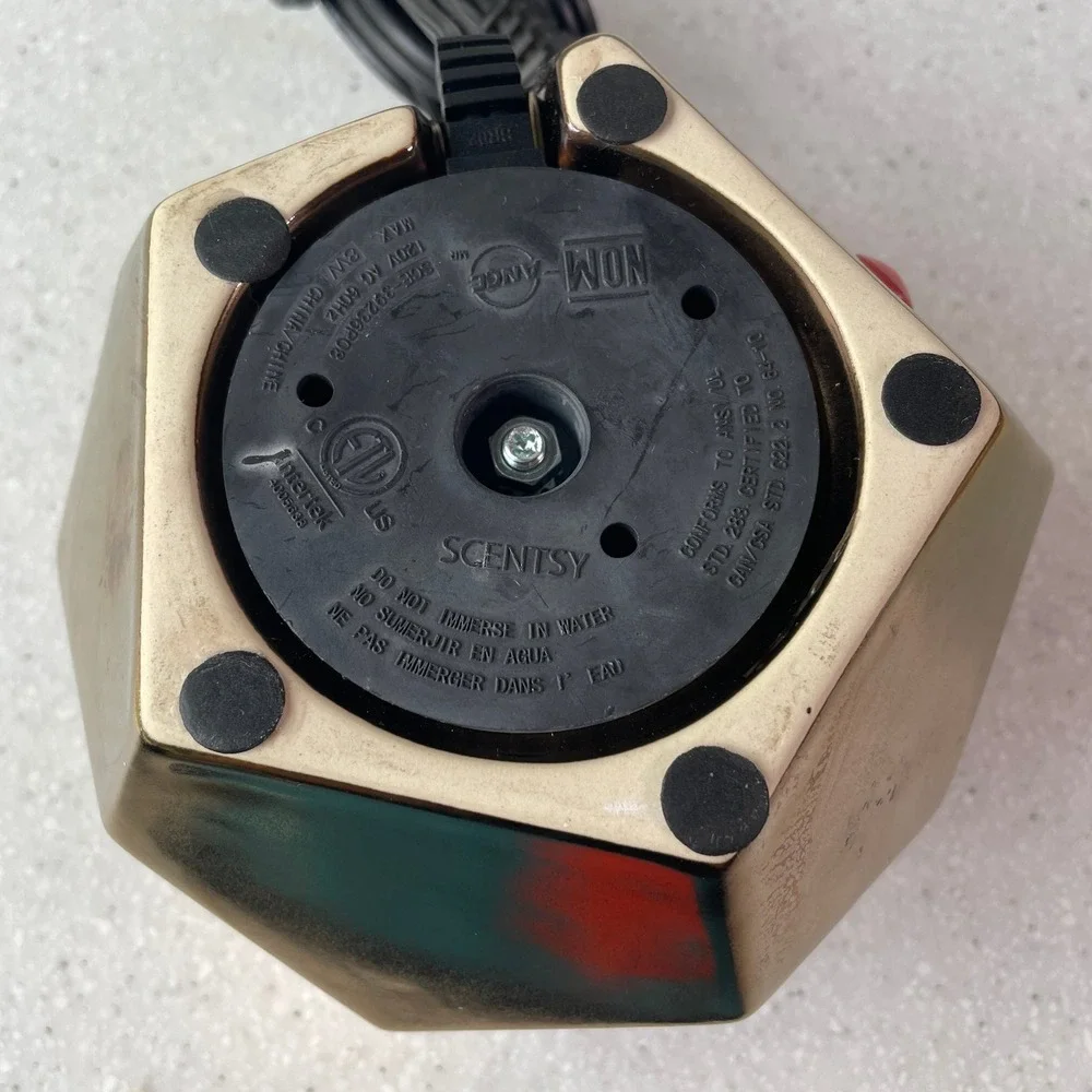 Scentsy Geometric Wax Warmer Metallic Bronze Copper Faceted Electric TESTED